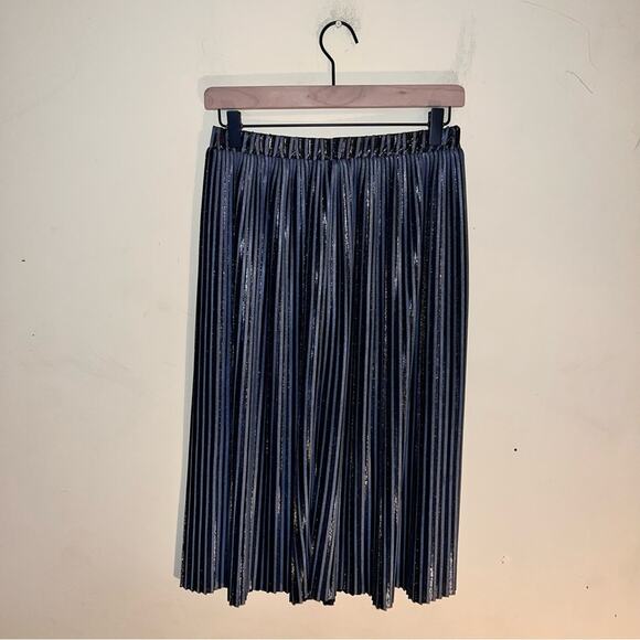 ZARA pleated midi silver metallic skirt S - Picture 4 of 4